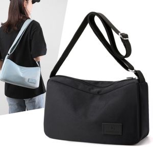 Portable Casual Commuting Nylon Crossbody Bag for Women Fashion Trendy Small Square Bag Soft Texture Zipper Closure