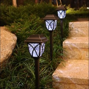 GetGadget⚙ Outdoor Solar Pathway Lights Deco Garden Waterproof IP65 Ground Lawn Landscape Yard Decor Night Lamp Lampu Solar LED IP65 Outdoor Pathway Lighting Lampu Taman Solar Garden Light Outdoor Lighting Garden Decoration Light for Yard Patio Lawn