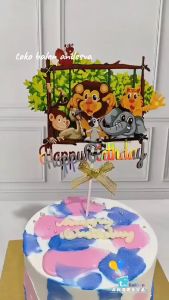 Topper Cake Karakter Animal / Hiasan Kue Topper Animal / Toper Kue Karakter Animal Zoo / Cake Topper Karakter Hewan 3 Dimensi