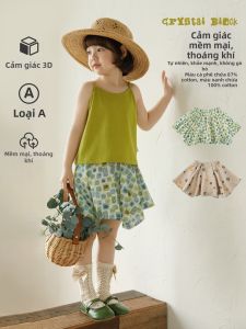 YOEHYAUL | Chân Váy Dài Phối Caro Thoáng Khí Rộng Cho Bé Gái Chống Nhìn Trộm