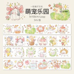 Adorable Pet Themed Origami Tape Original Design Cute Animal Salt System Paper Adhesive Roll One Piece Yiyiyouzi Creative Stationery