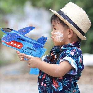 Childrens catapult aircraft gun toy Outdoor foam airplane ejection toys for boys