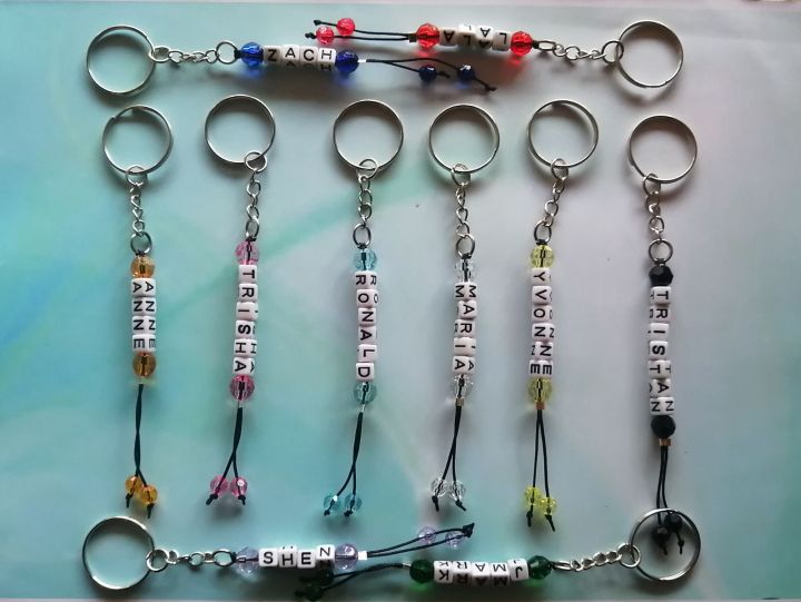 Personalized Keychain Cube Letter Beads (Each item with Tag and Plastic ...