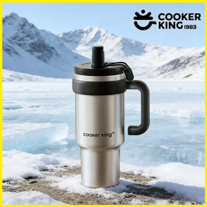 COOKER KING | COOKER KING 950ML Large Capacity Straw Insulated  Cup 304 Stainless Steel+PP Cup with Tea Box and Handle Waterbottle Office Use