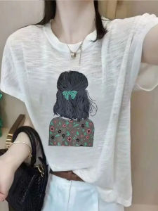 V.C.I | Youthful White Bamboo Cotton Ice Silk Womens Summer T-shirt