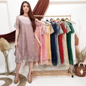 Dress Brukat Alea Jumbo XXL: Pilihan Elegan untuk Ukuran Besar
