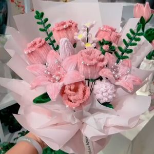 แท่ง Chenille แท่งบิด ช่อดอกไม้ ลวดกำมะหยี่ DIY วัสดุทำช่อดอกไม้  ของขวัญวันวาเลนไทน์ สีพาสเทล ดัดง่าย