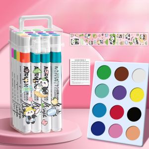 Acrylic Washable Markers 120 Colors Art Drawing Pens for Primary School Children Kindergarten Non-bleed Stacking Heart Design Markers Set