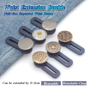 MaxPlus Metal Button Extender for Jeans Vintage Style Adjustable Waist Buckles Detachable Extended Button f