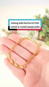 RANTAI KAKI Kanak-Kanak dengan Loceng Emas Saduran 24K Zhulian