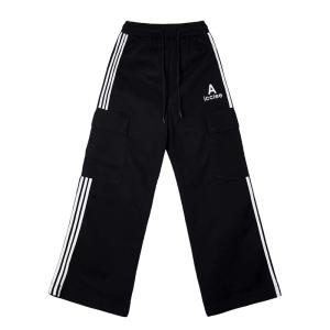 High Waist Loose Fit Sports Pants with Three Stripe Design And White Edge Long Dragging Casual Trousers for Women
