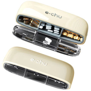 Portable Pill Organizer 3 Times A Day Pill Box Compartments Travel Pill Holder for Vitamins Medicines Small Pocket Medicine Case