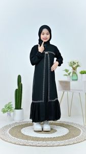 Gamis Anak Perempuan Fateena Dress Ceruty Swarovsky | gamis lebaran anak perempuan 2024 2025 baju muslim anak perempuan tanggung terbaru kekinian usia 5 sampai 14 tahun bahan ceruty baby doll armani