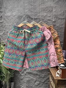 Quần Short Vải Bong Bóng Thường Ngày Mùa Hè Cho Nam Cỡ Lớn in Họa Tiết Dân Tộc Quần Dài Năm Điểm Thoải Mái Thoáng Khí