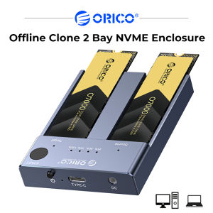 ORICO Dual Bay M.2 NVME SSD Enclosure ออฟไลน์ Clone USB C 3.1 Gen2 10Gbps สำหรับ M Key & M/b Key NVME PCIe SSD Hard Drive Reader Nvme Server Sssd Nvme - Lazada