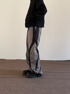 Mens Baggy Straight Pants Korean Style Casual Elastic Waist Trousers Y2K FASHION