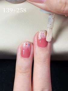 Cute Strawberry Yogurt Design Nail Polish Quick Dry Long Lasting Two-Moons Nail Art Products New 2025 Style No Baking Required