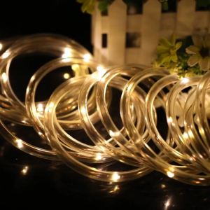 solar string lights Waterproof Outdoor LED Fairy Light Tube Party Garden Yard Home Wedding Solar Tube Light Halloween Festival Tree Decoration Lighting Solar Rope Lights Solar String Light 22M Outdoor Chrismas Decor 8 Modes Waterproof Fairy Lamp