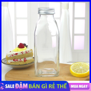 Bình Thủy Tinh Nắp Nhựa - Chai Thủy Tinh Đựng Nước Ép Detox Dung Tích 350ml  500ML Loại Trơn Cao Cấp - Lọ