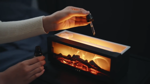 Flame Humidifier Essential Oils Humidifiers Home Aroma Air Fragrance Fire Diffuser With Remote Control Mini Mist Maker