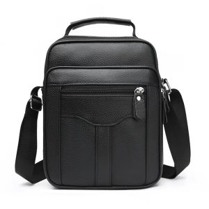 กระเป๋าสะพายข้างหนังวัวกระเป๋าสะพายไหล่รองเท้าผู้ชายหนังแท้กันน้ำและสวมใส่ได้เยอะกระเป๋าสะพายไหล่