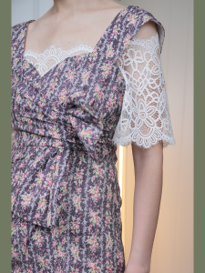 Upgraded Vintage Countryside Style Short Sleeve Lace Crop Top White High End Design Inner Wear Prevents Light Exposure