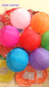Đèn lồng tròn VẢI lụa CHỐNG NƯỚC giá rẻ. Đèn lồng tròn trang trí Lễ Tết khu du lịch trong nhà hoặc ngoài trời.