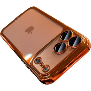 DAIMANG | Orange Transparent Silicone Case for iPhone 17 Pro Max Anti-shock Anti-dust