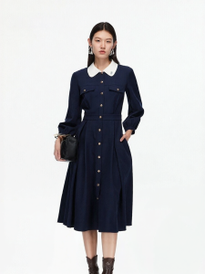 Vero Moda | Contrast Color Stand Collar A-line Dress