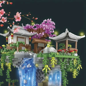 Bộ Khối Xây Dựng Mini Sakura Architecture Peach Blossom Pool 1314Pcs Bonsai House Đồ Chơi Giáo Dục Dành Cho Lứa Tuổi 14+