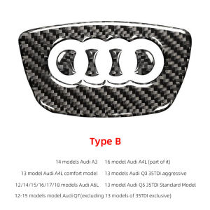 Audi | Car Steering Wheel Carbon Fiber Stickers Emblem Sticker For Audi A3 A4 A6 Q3 Q7 Q2 Q5 S3 A4L A6L Q5L Q2L Accessories