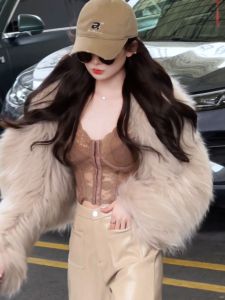 Pure Desire Lace Strap Fishbone Bralette Vest Womens Autumn Winter Fur Inner Wear Base with Chest Pad Top Backless Splice