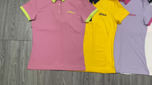 Áo thun nữ tập gym yoga pickleball cầu lông tennis cổ trụ tay ngắn thun poly co giãn 4 chiều BINSPORTS A324