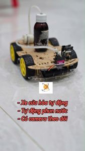 [Có camera quan sát] Mô Hình Xe Cứu Hỏa Tự Động Phun Nước Dập Lửa STEM STEAM