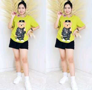 LUVLUVSHOP Kaos Wanita Kerah V Oversize All Size Jumbo Tshirt Tee V Neck Cewek Cowok