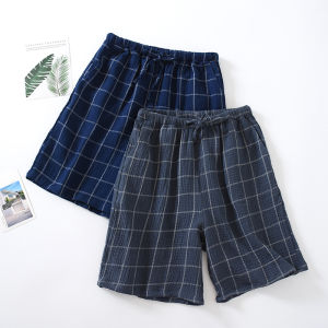 Summer Cotton Double Layer Gauze Shorts Mens Loose Home Pants Five-Quarter Short Pants plus Size Flattering Womens Style