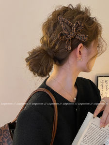 กิ๊บติดผมลายเสือดาวสไตล์ย้อนยุคสำหรับผู้หญิง 2025 ฤดูใบไม้ร่วง/ฤดูหนาว กิ๊บติดผมด้านข้างสุดหรูหรา กิ๊บติดผมหน้าม้า กิ๊บติดผมตกแต่งผม