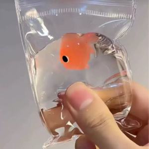 Transparent Q-Elastic Water Goldfish Bag Soft Silicone Squeeze Sensory Toy Mudlike Slow Rebound Stress Relief Gift for Adults