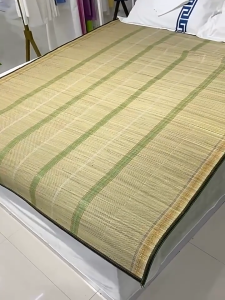Natural Straw Cooling Mat Banig Sleeping Mat Breathable Foldable Summer Bed Mat for Home
