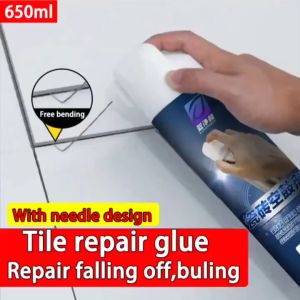 【With needle design】Floor Tile Adhesive Repair Glue 650ml The needle tube can go deep into the gap to repair loose floor tiles and empty drum bags Waterproof tile adhesive tiles adhesive glue tiles grout sealant tile glue spray injection glue