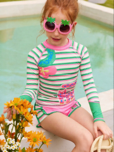 PPTOWN | Cute Cat Print Split Style Swimwear Sun Protection Quick Dry