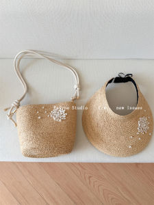 Casual Summer New Lazy Style Beach Bag Womens French Raffia Woven Bag Sun Protection Empty Top Straw Hat Versatile Handbag