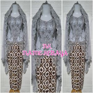 set kebaya pesta kebaya akad nikah kebaya merak maroon + longtorso + rok dan slendang