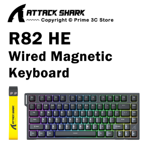 ATTACK SHARK | ATTACK SHARK R82 HE Wired 75% Magnetic Keyboard RGB 8000Hz Rapid Trigger 0.005mm Actuation Gaming Keyboard