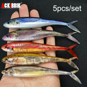Ackibbik 5pcs 3D Fishing Trolling Tuna Mackerel Seawater Bait Lures Soft Plastic Lure Swimbait For Bass Fishing Thkfish