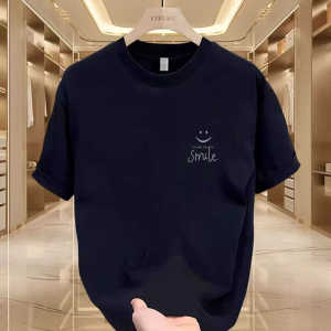 Áo Thun Cotton Tay Ngắn Mùa Hè Màu Trắng Thường Ngày Rộng Rãi Cổ Tròn Cỡ Lớn Áo Thun Nam Chất Lượng Cao Thoáng Khí Thoải Mái