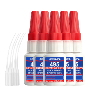 Loolifl 495 Super Glue 10g Fast Curing Instant Adhesive with Precision Tips Low Odor Multi-Material Cyanoacrylate Glue for Repa