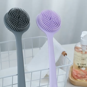Silicone Body Scrubber / Long Handle Back Scrubber / Double Sided Shower Brush / Bathing Back Massage