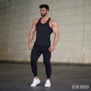 Quần Jogger Nam Ấm Áp Mùa Thu Đông Màu Đen Chất Liệu Lông Cừu Quần Thể Thao Quần Tập Gym Cạp Giữa Có Dây Rút