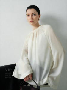 Elegant Pearl Design Pullover Chiffon Blouse